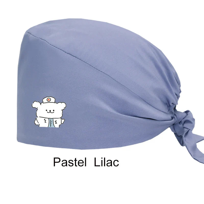 Cralom Women's Solid Scrubs Caps for Medical and Beauty Professionals