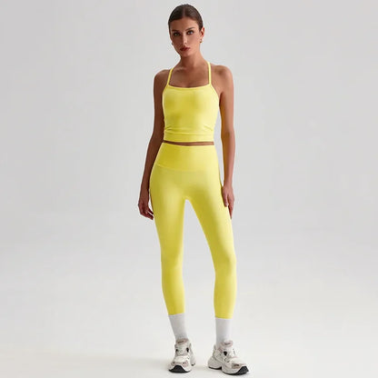 Cralom Naked Feel Seamless Yoga Set: Sports Bra & High-Waisted Leggings
