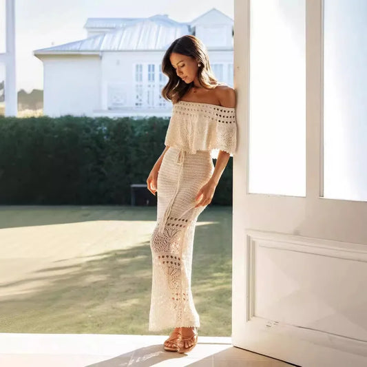Cralom One Shoulder Lace Up Shawl Dress 2024 - Autumn Color