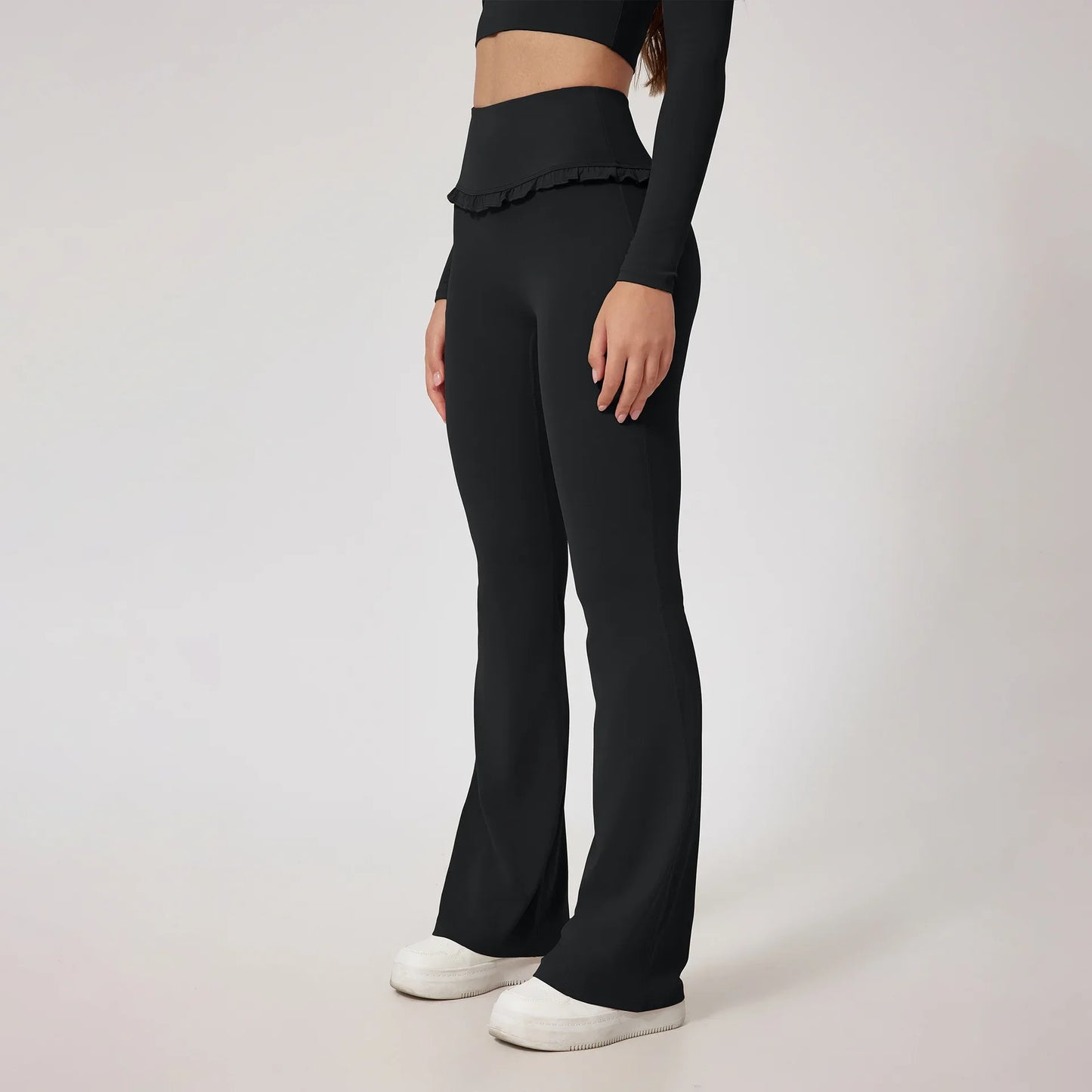 Cralom Fitness Long Sleeve Square Neck Yoga Top Gym Sportswear