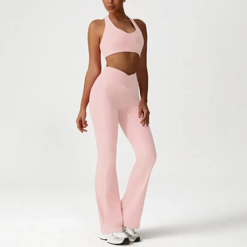 Cralom Naked Sensation Yoga Set: Sports Bra & High Waist Leggings