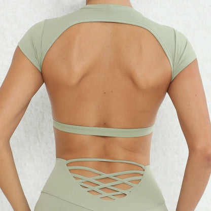 Cralom Naked Feel Yoga Bra Top with Built-in Padding & Quick-Dry Backless Design