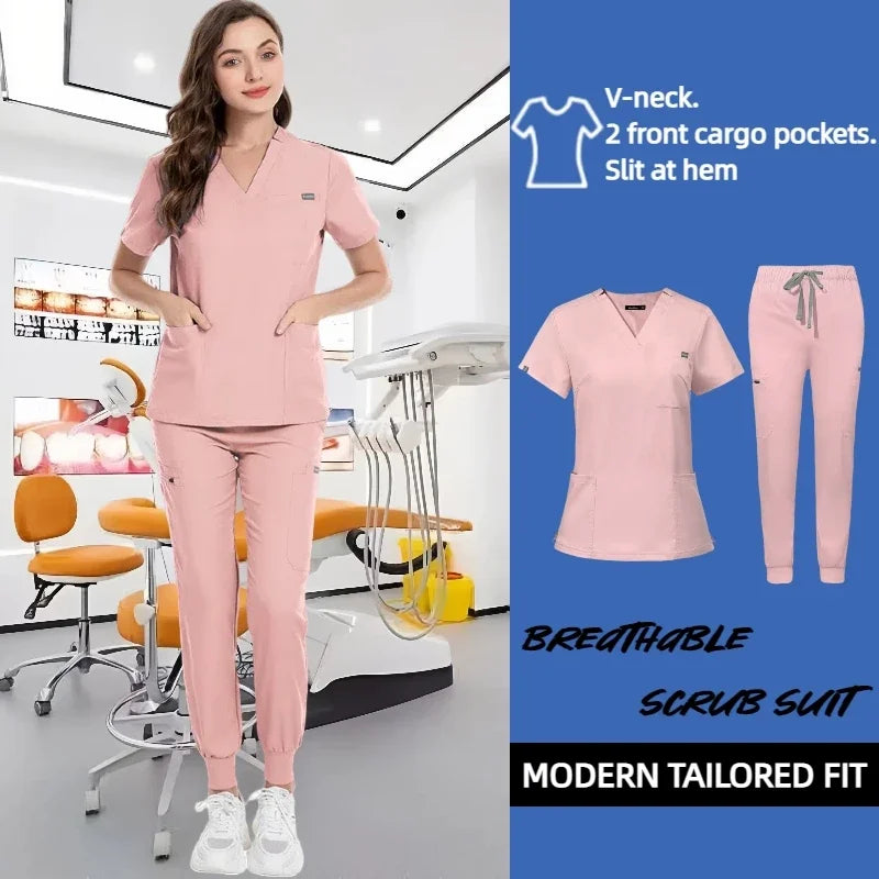 Cralom Unisex Stretch Scrub Sets: Professional Healthcare Nursing Uniforms