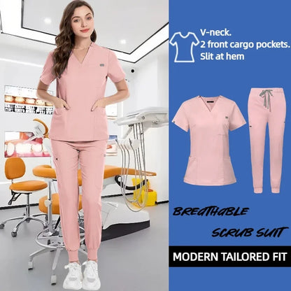 Cralom Unisex Stretch Scrub Sets: Professional Healthcare Nursing Uniforms