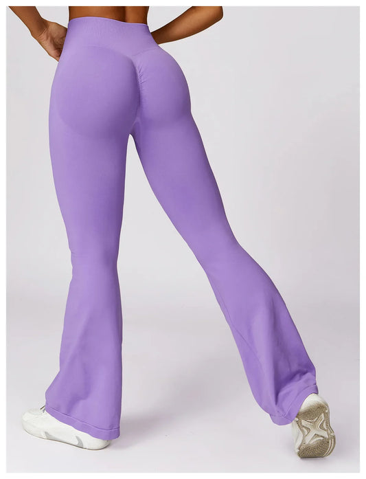 Cralom Women's High Waist Yoga Bell-bottoms Leggings