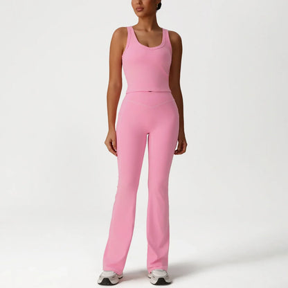 Cralom Yoga Set: Naked Sensation Vest & Sculpting Leggings for Fitness