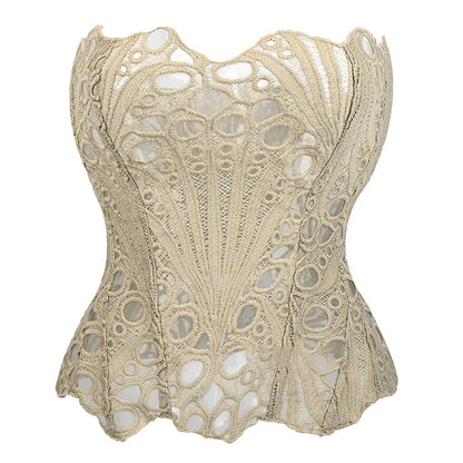 Cralom Chic Lace-Up Hollow Out Tube Top for Women 2025 Fashion
