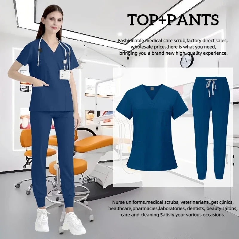 Cralom Spa Doctor Nursing Tunic Set: Scrubs Top + Pant