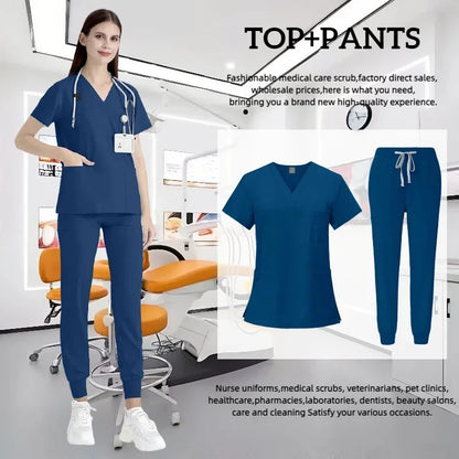 Cralom Spa Doctor Nursing Tunic Set: Scrubs Top + Pant