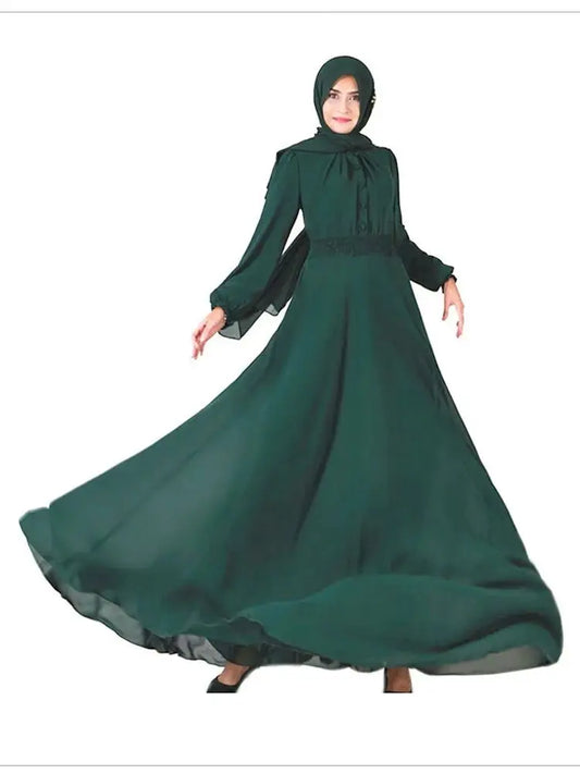 Ramadan Chiffon Abaya Dubai Kebaya by Cralom - Muslim Women's Prayer Dress