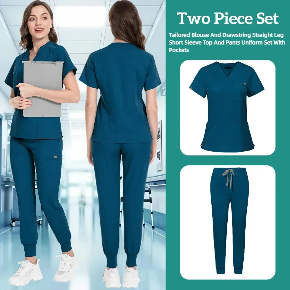 Cralom Nursing Scrub Top - Unisex Solid Color Uniform