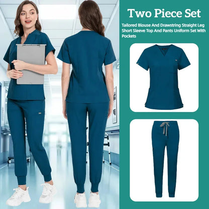 Cralom Nursing Scrub Top - Unisex Solid Color Uniform