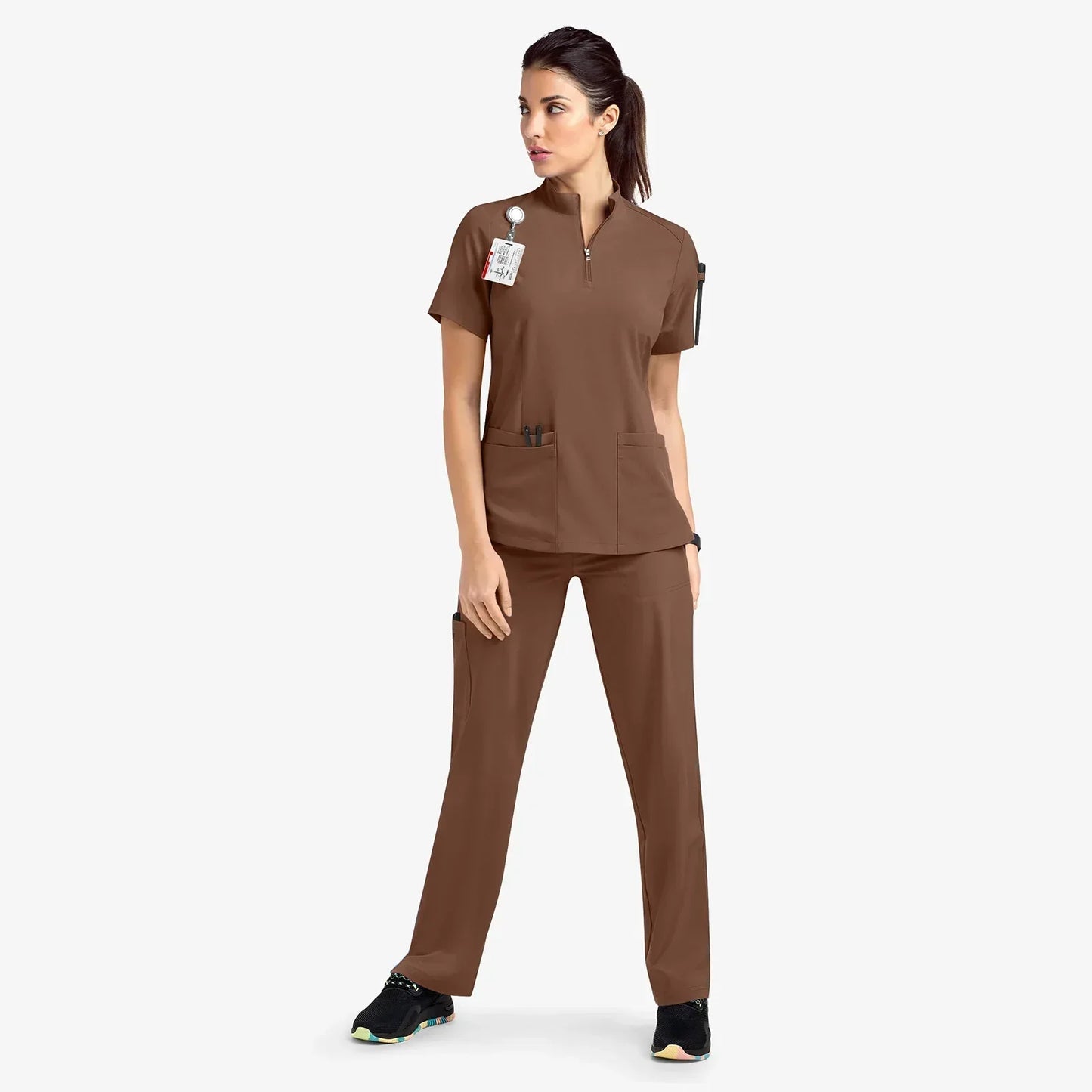 Cralom V-Neck Top & Pant Set: Modern Hospital Workwear