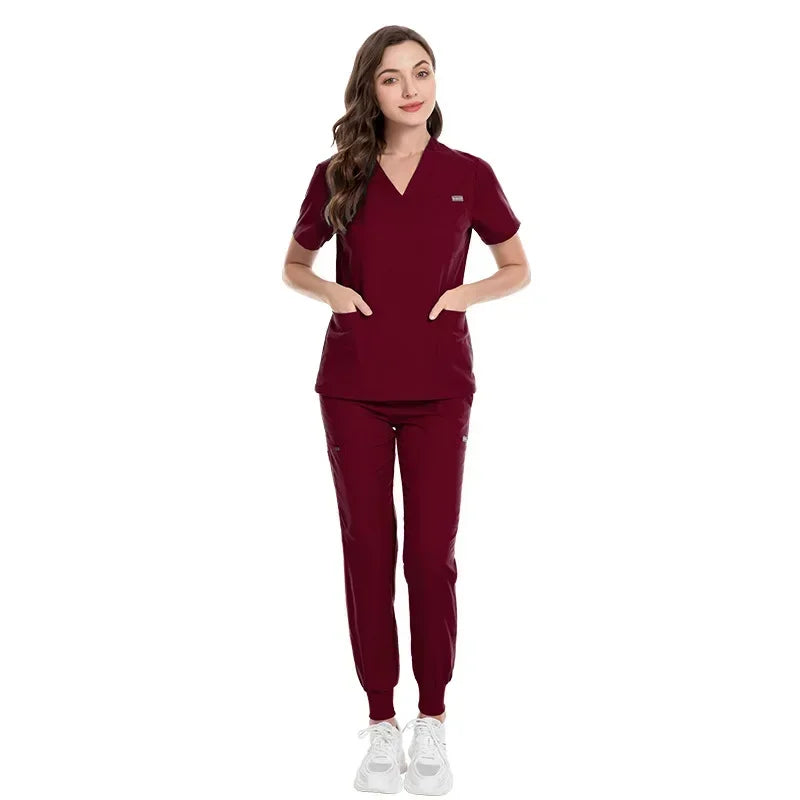 Cralom Spring Beauty Salon Scrubs & Jogger Pants Set