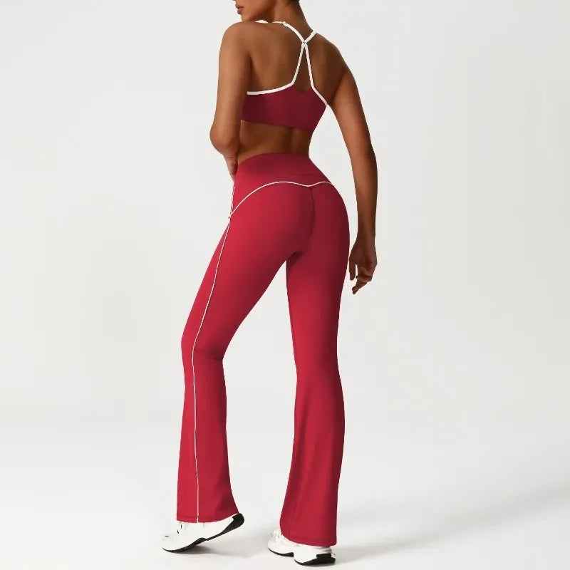 Cralom Color Block Seamless Yoga Set: Backless Bra & Booty-Lifting Leggings