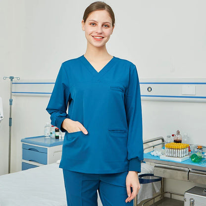 Cralom Stretch Scrubs Set for Pet Hospital - Women's Clinical Uniforms