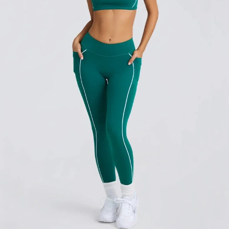 Cralom High Waist Yoga Gym Leggings with Pockets