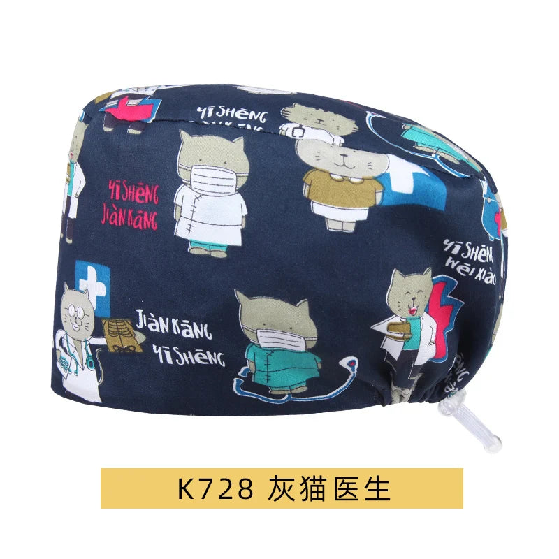 Cralom Cotton Scrub Caps - Unisex Nursing Surgical Medical Hat for Stylish Professionals