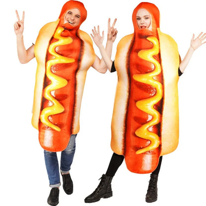 Cralom Hot Dog Couple Onesie Costume