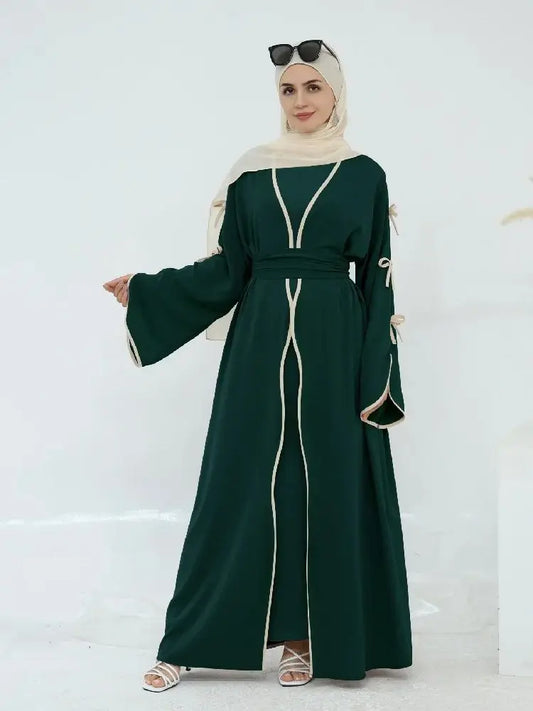 Cralom Butterfly Kimono Abaya Set - Modest Muslim Dress