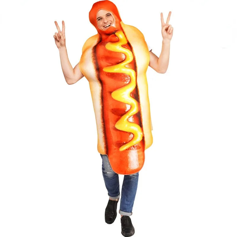 Cralom Hot Dog Couple Onesie Costume