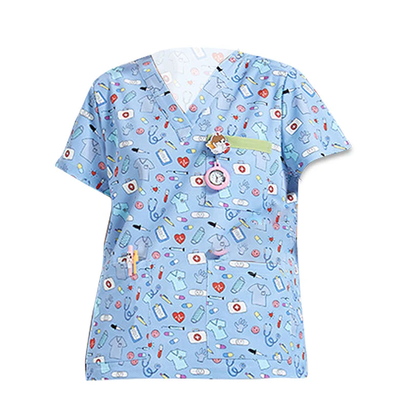 Cralom V-Neck Nurse Scrub Top - Anti-Static Medical Workwear
