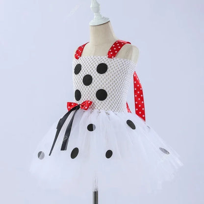 Cralom Dalmatians Mesh Tutu Dress for Girls