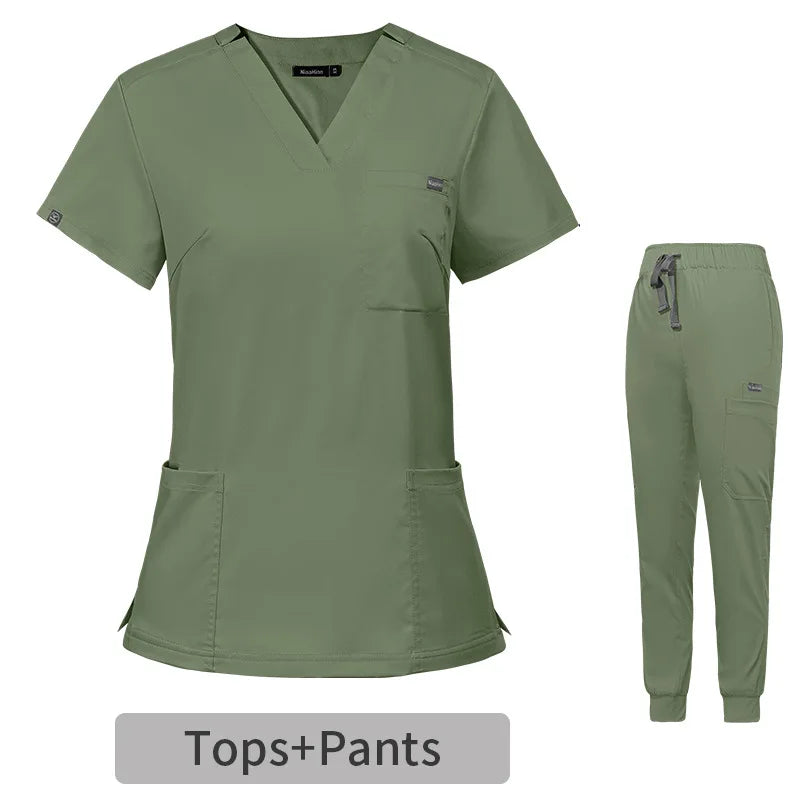 Cralom Scrub Nursing Gowns: Minimalist Solid Color Medical Workwear by Cralom