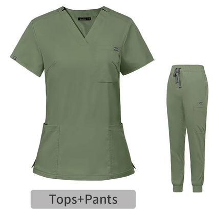 Cralom Scrub Nursing Gowns: Minimalist Solid Color Medical Workwear by Cralom