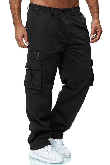 Cralom Men's Outdoor Work Pants - Multi-Pocket Straight Style for Hiking & Fishing