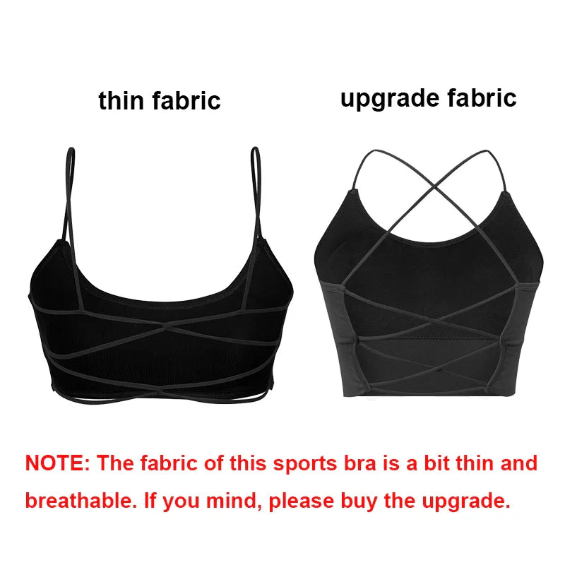 Cralom Strappy Yoga Sports Bra: Stylish Comfortable Workout Top for Women