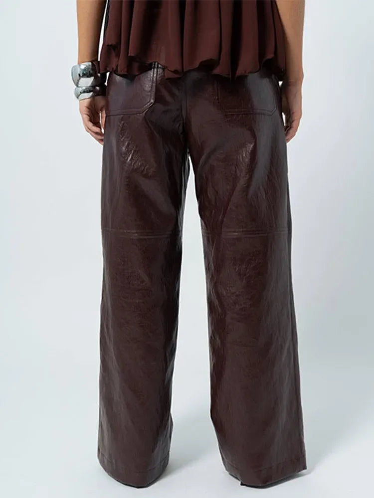 Cralom Patchwork Leather Vest: Sleeveless V-Neck Tank Top for Women