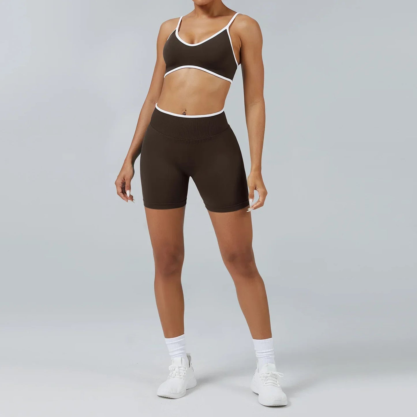 Cralom Seamless Yoga Set: Backless Sports Bra & Quick-Dry Leggings for Fitness