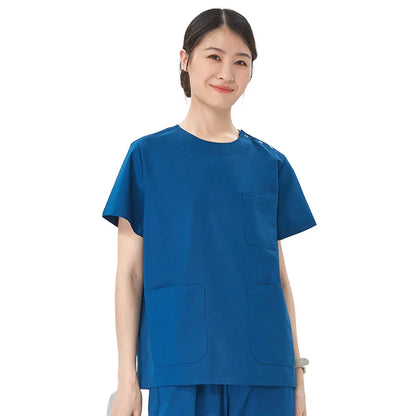 Cralom Women's Crew Neck Scrub Set - 3 Pocket Solid Workwear
