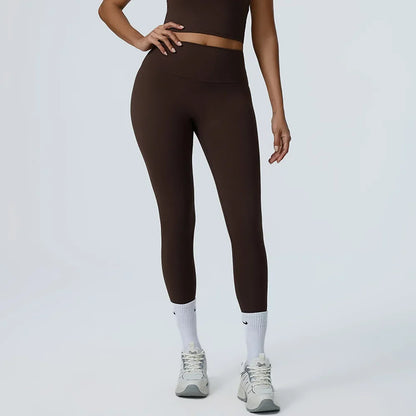 Cralom High Waist Yoga Leggings with Pocket for Women's Fitness Running Hip Lift