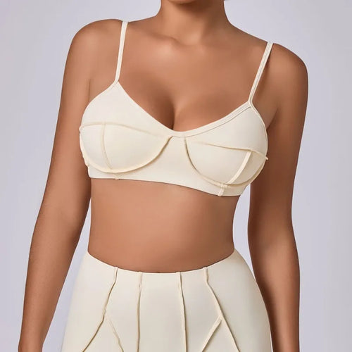 Cralom Yoga Fitness Bra Top Open Back Running Underwear Gym Bras for Women