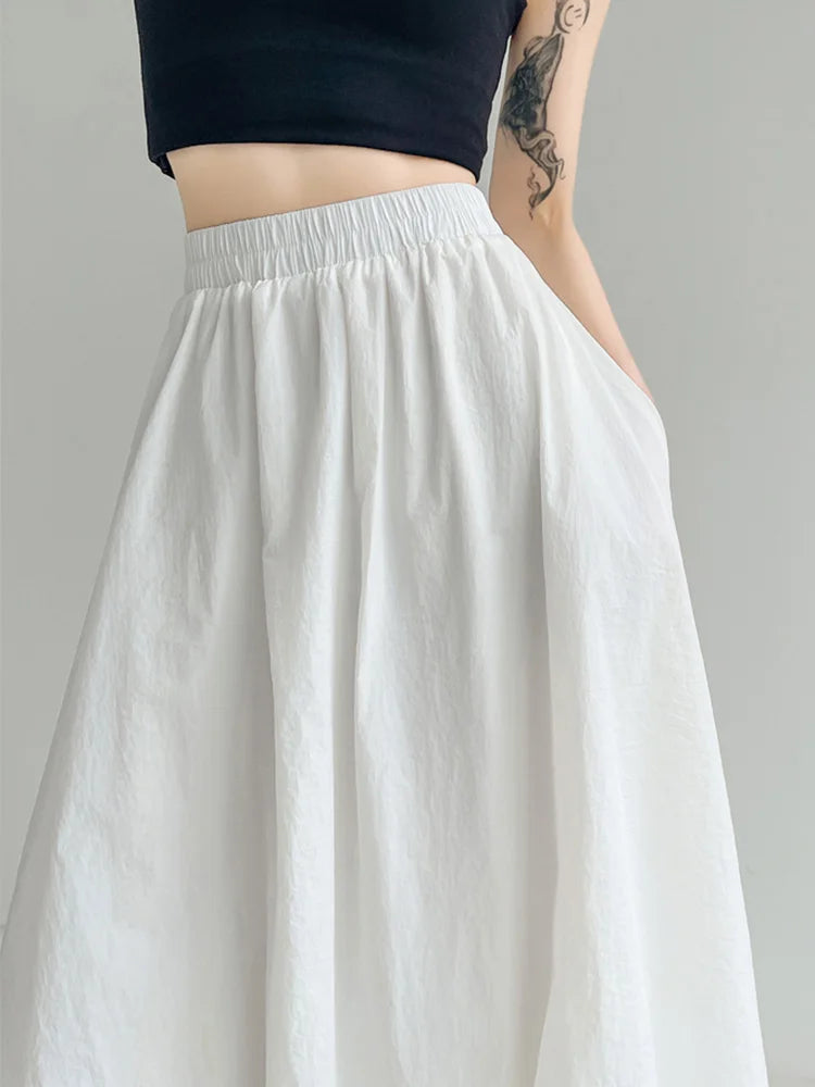 Cralom Vintage Streetwear Casual Skirts | High Waist Ball Gown | 2025 New Spring Summer