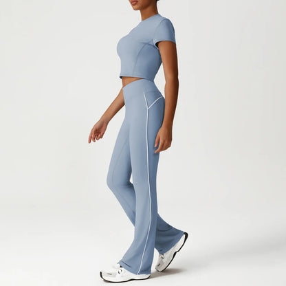 Cralom Seamless Yoga Set: Naked Feel Tee & Booty-Lifting Leggings