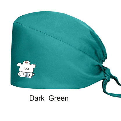 Cralom Women's Solid Scrubs Caps for Medical and Beauty Professionals