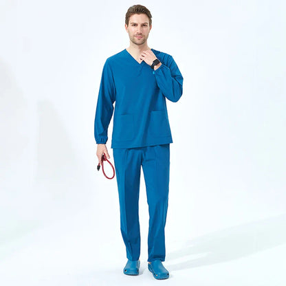 Cralom Unisex Scrub Top & Drawstring Pant Set for Medical, Beauty & Spa