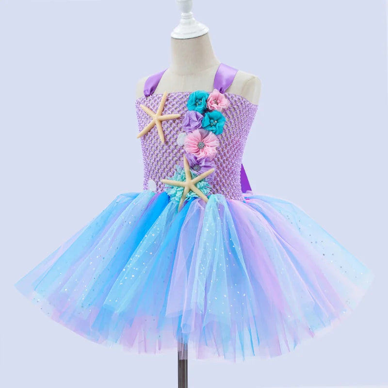Cralom Mermaid Princess Tutu Dress - Ocean Themed Party Costume