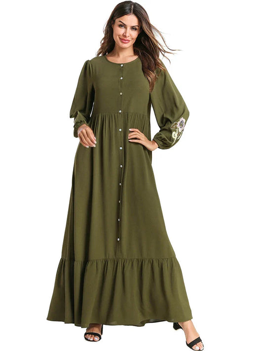 Cralom Ramadan Eid Abaya Kaftan Modest Dress for Muslim Women