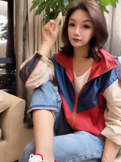 Cralom Zipper Sweatshirt Jacket Women's Streetwear 2024 Luxury Fashion Coat