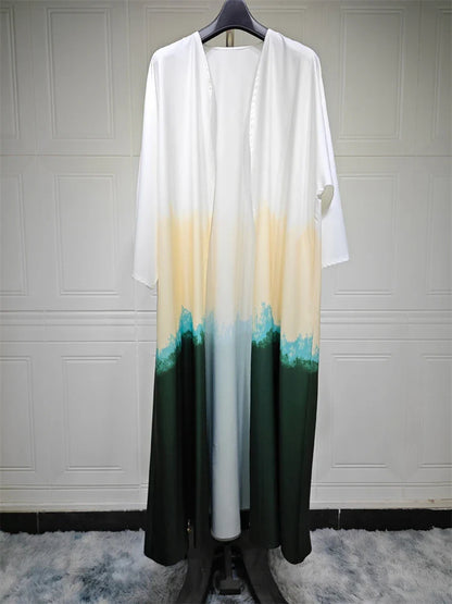 Cralom Tie Dye Batwing Kimono Abaya: Ramadan 2024 Luxury Collection