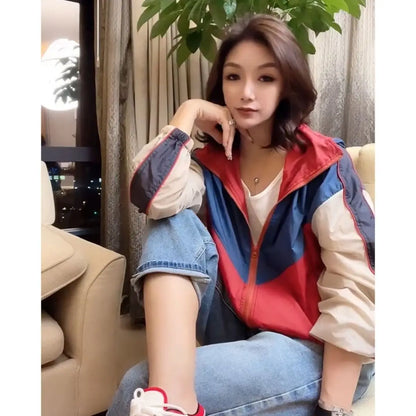 Cralom Zipper Sweatshirt Jacket Women's Streetwear 2024 Luxury Fashion Coat