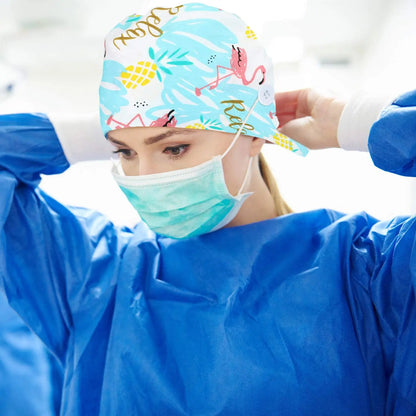 Cralom Cotton Scrub Caps with Sweatband for Medical Professionals