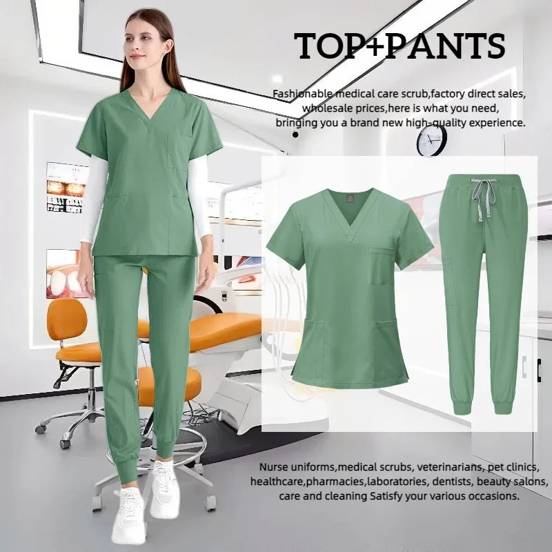 Cralom Spa Doctor Nursing Tunic Set: Scrubs Top + Pant