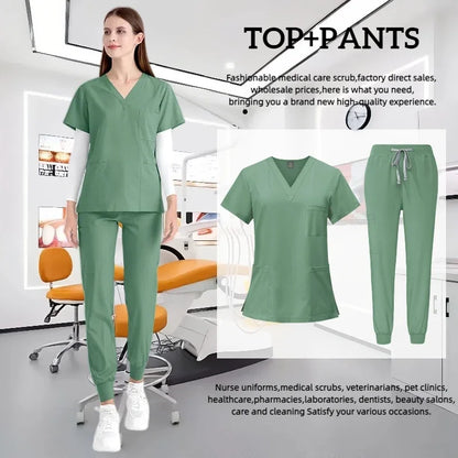 Cralom Spa Doctor Nursing Tunic Set: Scrubs Top + Pant
