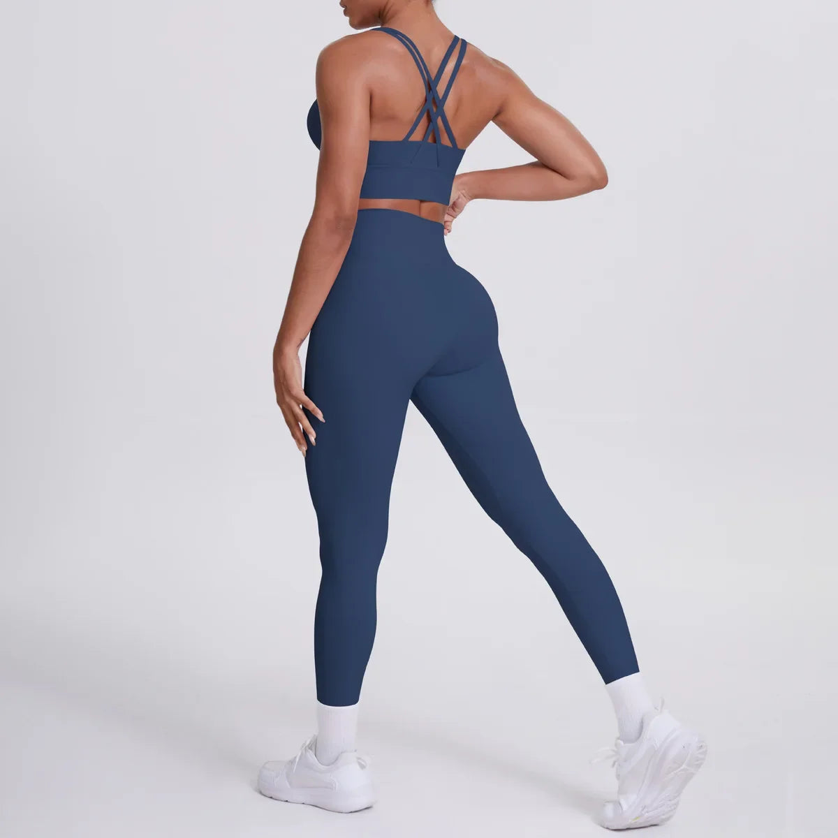 Cralom Seamless Yoga Set: Cross-Back Bra & Booty-Lifting Leggings