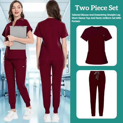 Cralom Nursing Scrub Top - Unisex Solid Color Uniform